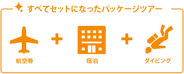 パッケージツアーは航空券、宿泊、ダイビングがセットになってお得